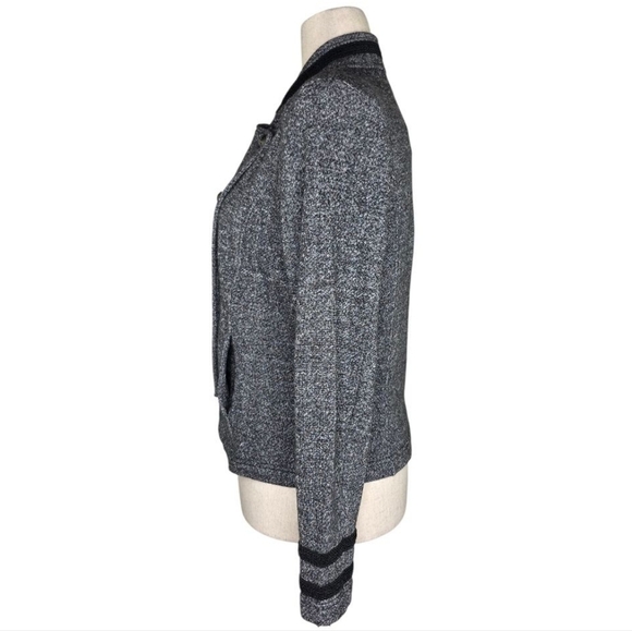 Tommy Hilfiger Heathered Black White Knit Military Blazer Jacket Size M - Picture 4 of 9